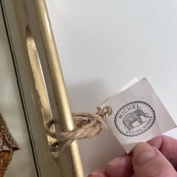 Michel Design Works Wood Decoupage Lacquered Seashell Serving Tray - 14”… - Picture 4 of 12